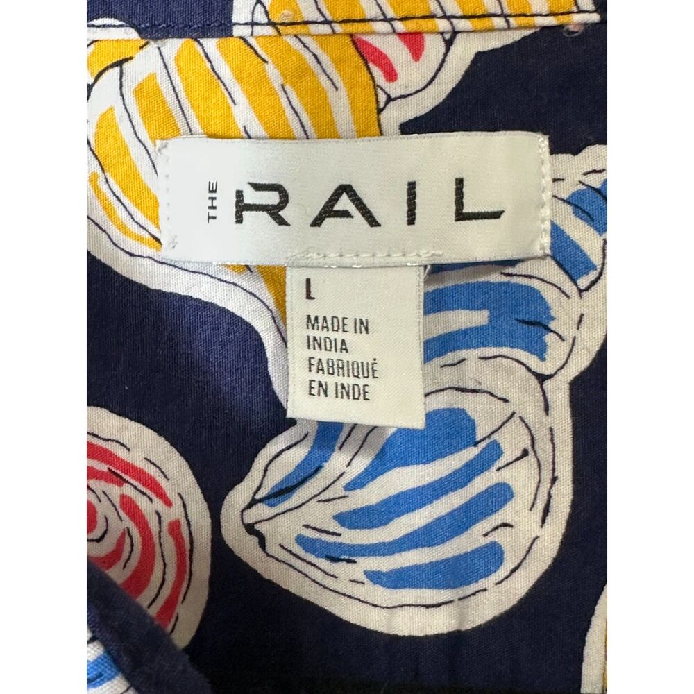 The Rail Mens Aloha Hawaiian Camp Button Down Shirt Size L Colorful Shell Design - Picture 2 of 4